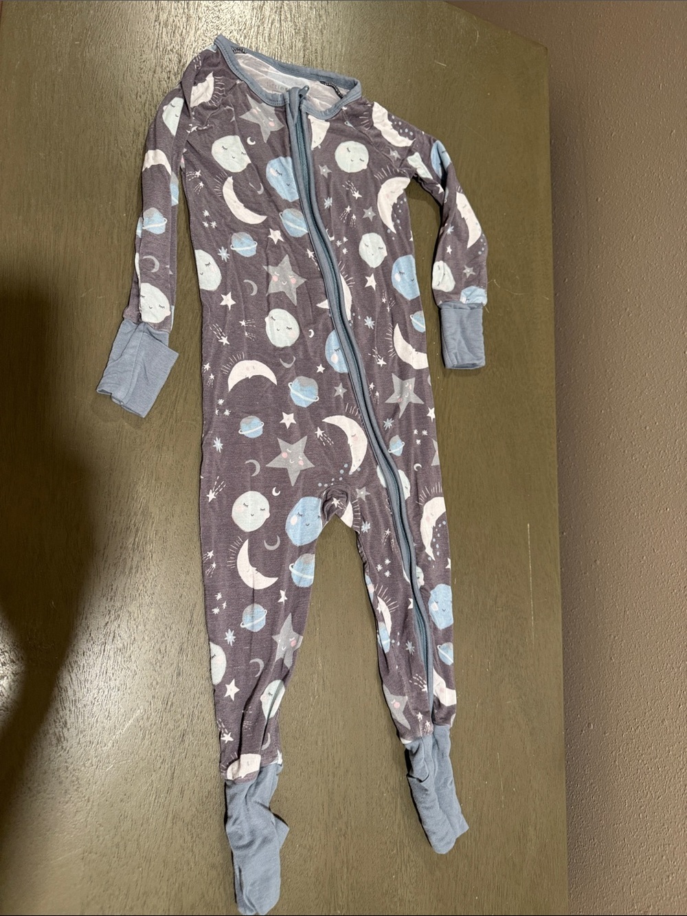 Little Sleepies Moon & Star Footed One-Piece Pajamas size 12-18M